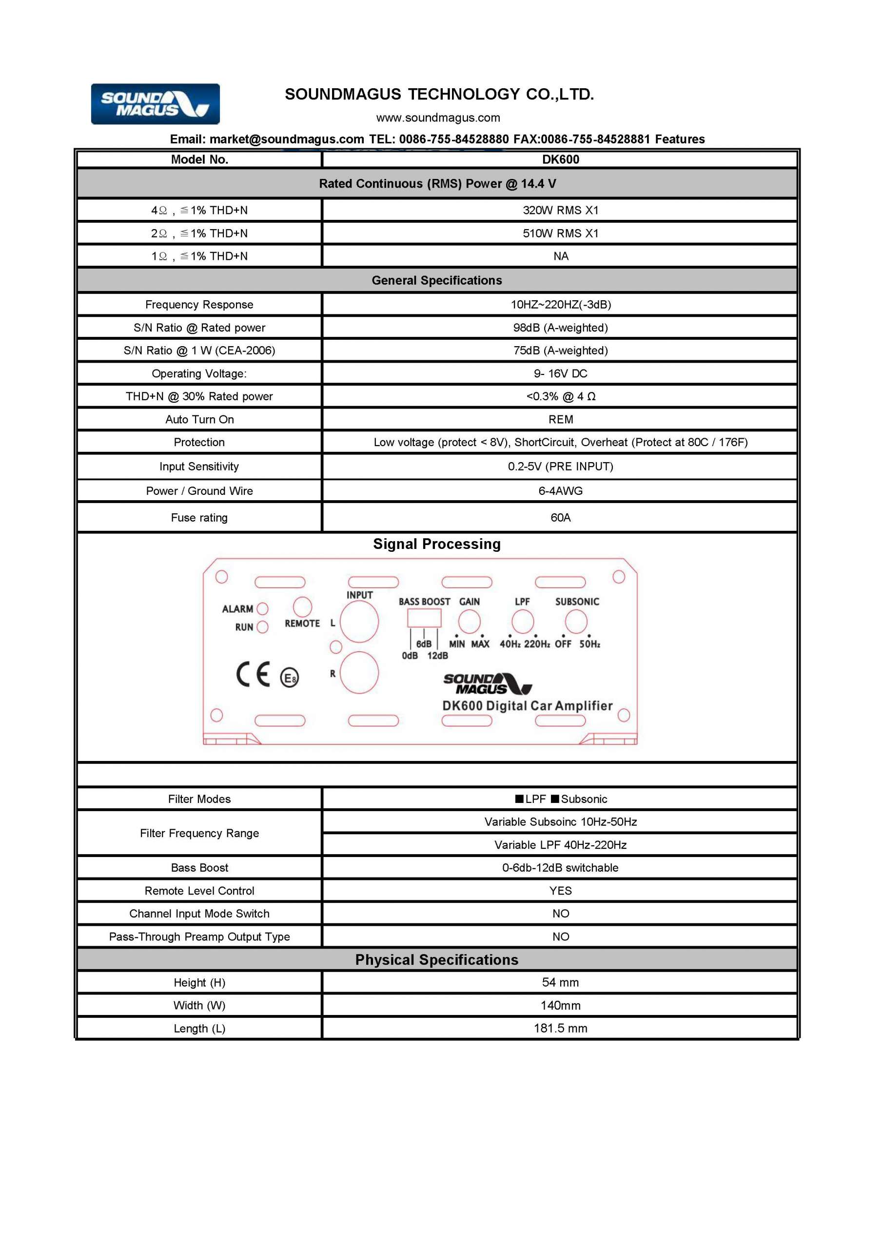 Soundmagus DK600 Mono Amplifikatör - Aktepe Shop - Oto Müzik